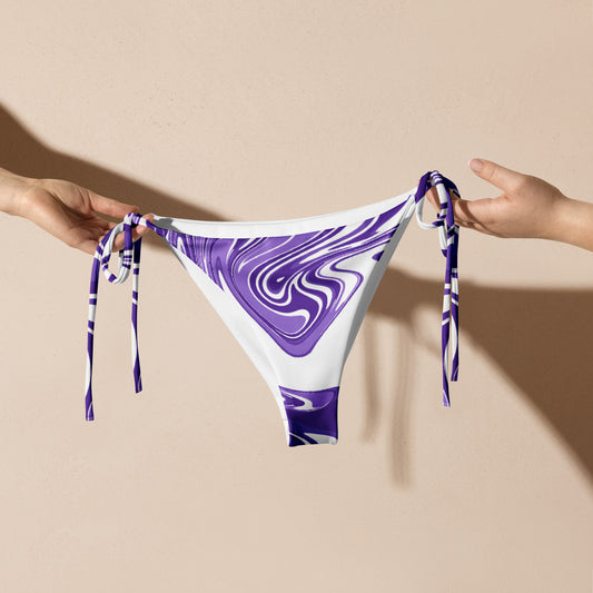 Purple Marble String Bikini Bottoms